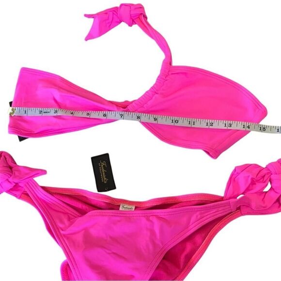 Frederick’s of Hollywood Laguna Bright Pink One Shoulder 2 Piece Bikini M New - Picture 7 of 9